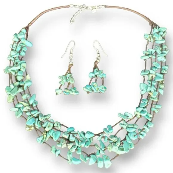 Premier Designs Howlite Jewelry Sets Necklace & Earrings - Picture 7 of 8